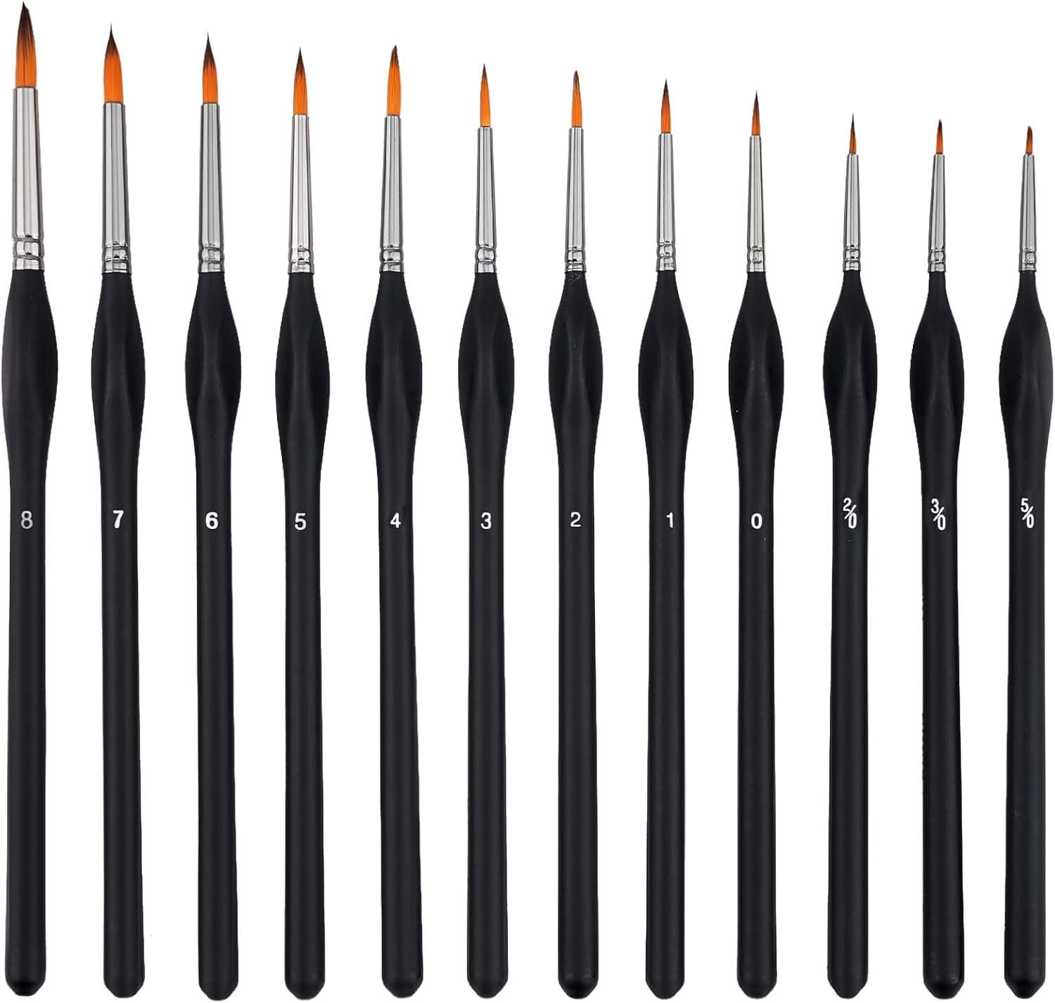 JJEAN-Paint Brush Set,12Pcs Paint Brushes Value Pack, Includes 12 Different Types of Brushes,Black Color,Easy to Clean for Washable Paint Acrylic