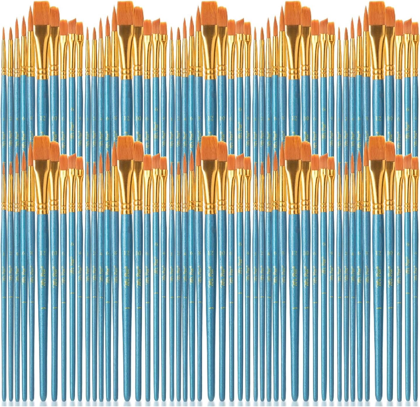 JJEAN-- Paint Brushes, 100 pcs, Paint Brushes for Acrylic Painting, Paintbrushes Bulk