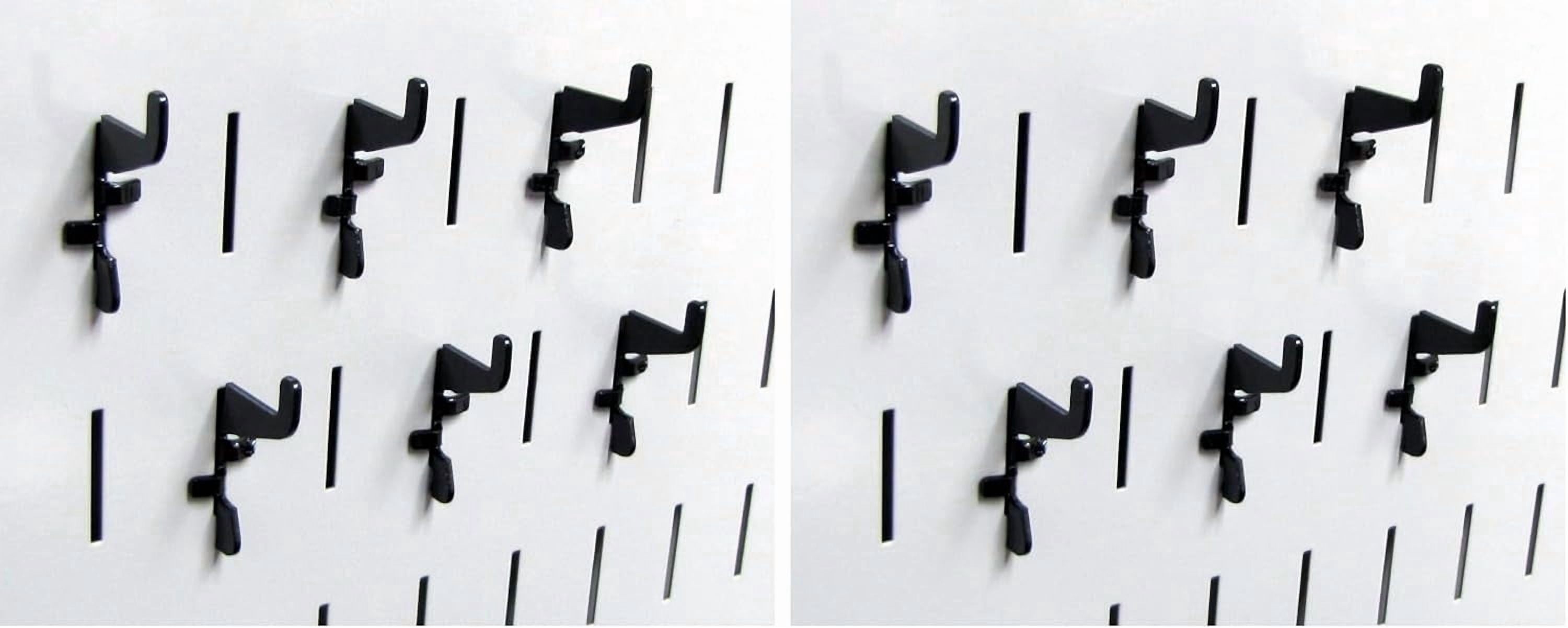 JJEAN-Pegboard Standard Slotted Hook Pack - Slotted Metal Pegboard Hooks Pegboard and Slotted Tool Board \u2013 Black (Pack of 2)