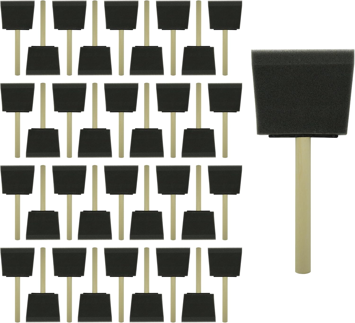 JJEAN-Poly Foam Brushes 3inch 36pcs, High Density Foam Paint Brush for Painting, Staining, Paint Sponges