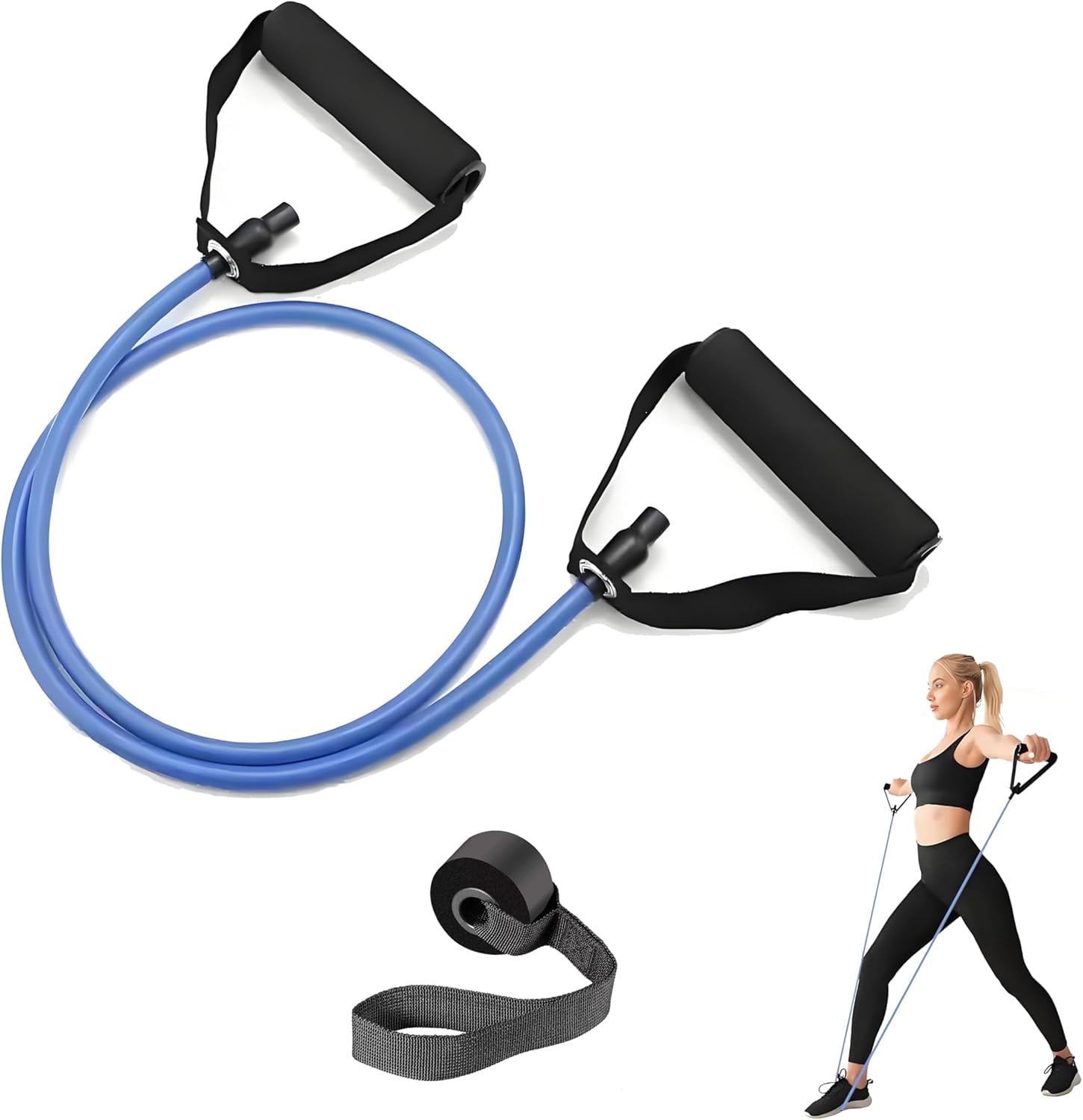 JJEAN-Premium Exercise Bands Resistance Bands Set with Handles & Door Anchor - Perfect Stretch Rope for Home Workouts, Ideal for Fitness Enthusiasts & Home Gym