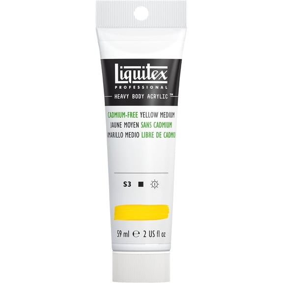 JJEAN-Professional Heavy Body Acrylic Paint, 2-oz (59ml) Tube, Cadmium Free Yellow Medium