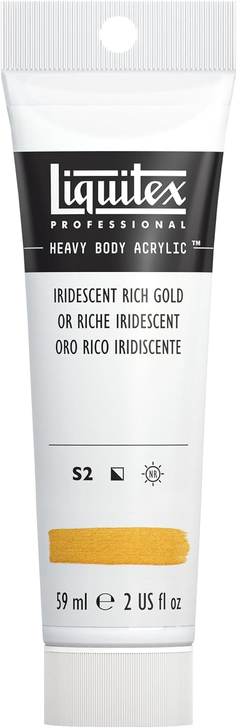 JJEAN-Professional Heavy Body Acrylic Paint, 2-oz (59ml) Tube, Iridescent Rich Gold
