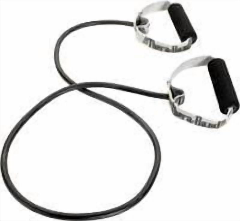 JJEAN-Professional Latex Resistance Tubing with Handles For Physical Therapy, Lower Pilates, At-Home Workouts, and Rehab, Soft Handles, 50 Inch, Black, Special Heavy, Advanced Level 1