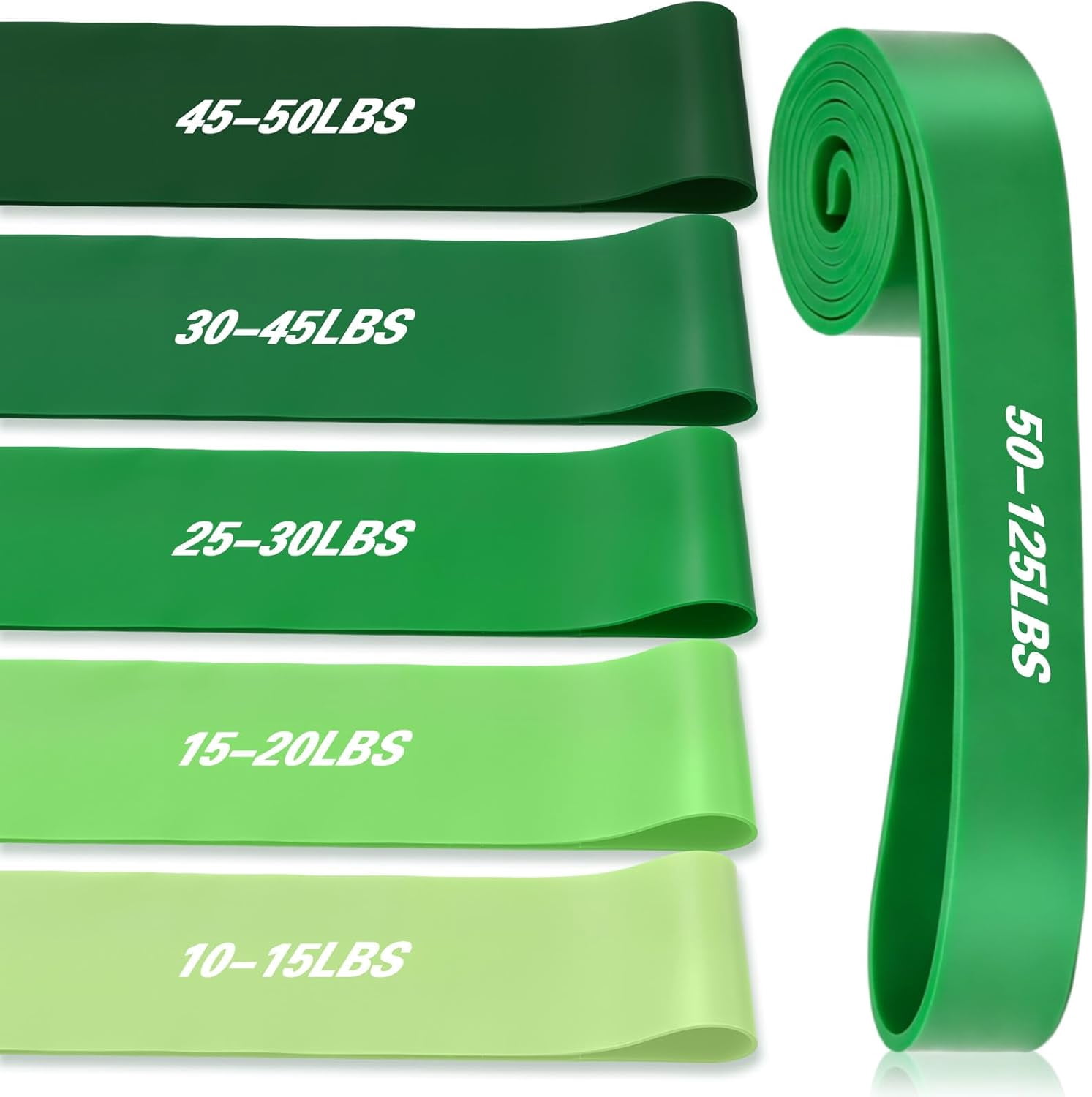 JJEAN-Pull up Assist Bands Set of 6 Resistance Loop for Working Out 10-125 Lbs 6 Levels TPE Exercise Stretch Bands for Strength Training Physical Therapy Yoga