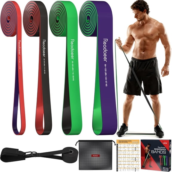 JJEAN-Pull Up Bands, Resistance Bands, Pull Up Assistance Bands Set for Men & Women, Exercise Bands for Working Out, Body Stretching, Physical Therapy, Muscle Training at Home, Gym