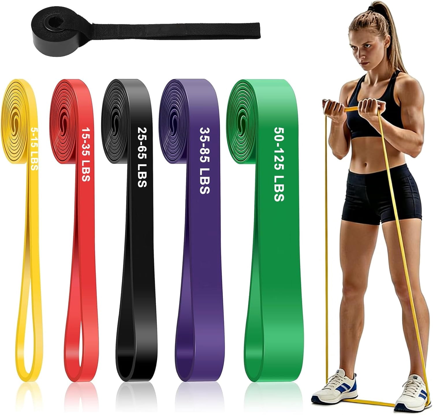 JJEAN-Pull Up Bands, Resistance Bands Set, Pull-Up Assistance Bands Set for Men & Women, Exercise Workout Bands for Working Out, Body Stretching, Physical Therapy, Muscle Training