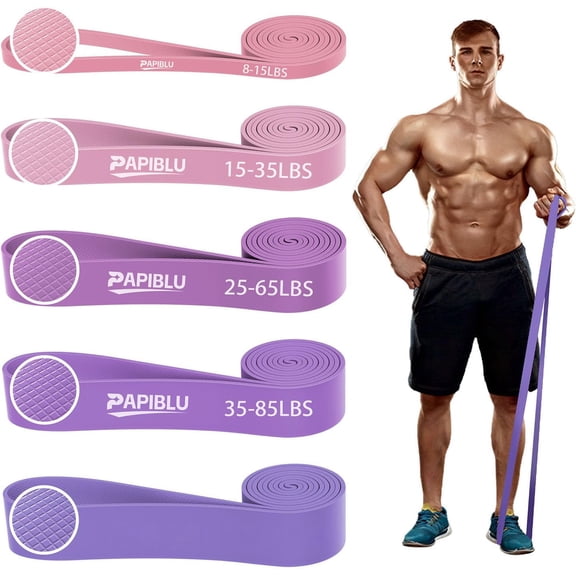 JJEAN-Pull Up Bands, Resistance Bands Set for Pull-Up Assistance, Exercise Bands with Door Anchor & Grip Pads for Men & Women Working Out, Physical Therapy, Muscle Training