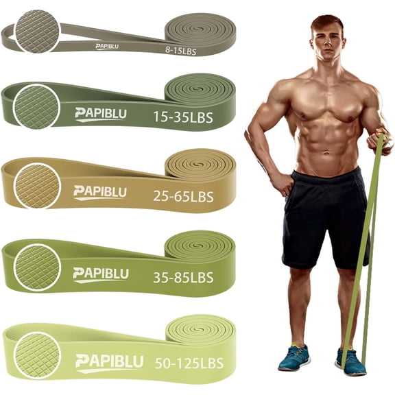 JJEAN-Pull Up Bands, Resistance Bands Set for Pull-Up Assistance, Exercise Bands with Door Anchor & Grip Pads for Men & Women Working Out, Physical Therapy, Muscle Training