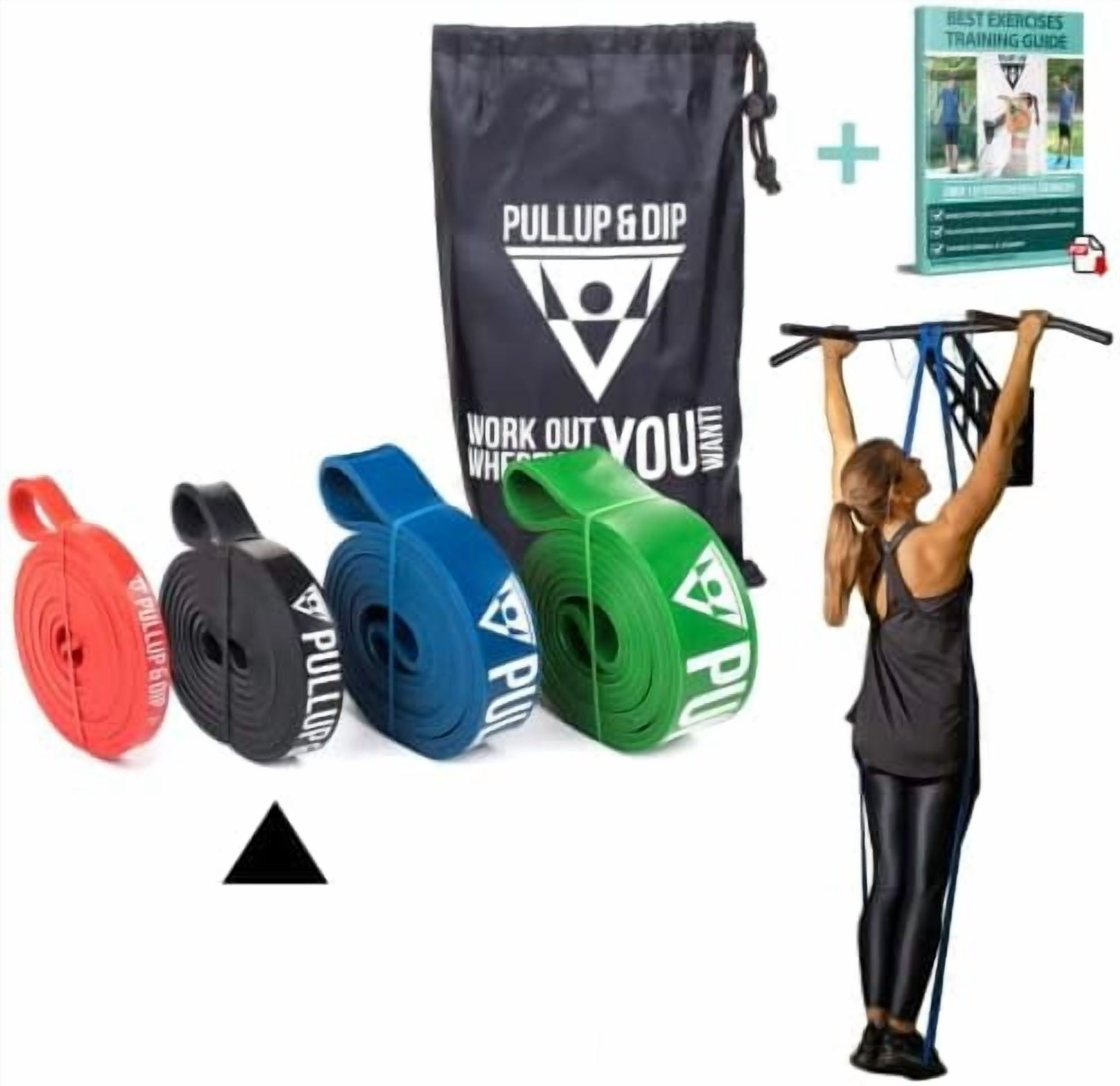JJEAN-Pullup & DIP Fitness Bands, Resistance Bands with Bag, Door Anchor (with Sets) and Exercise Guide - Single & in Value Set, Pull-Up Band Fitness Band for Calisthenics