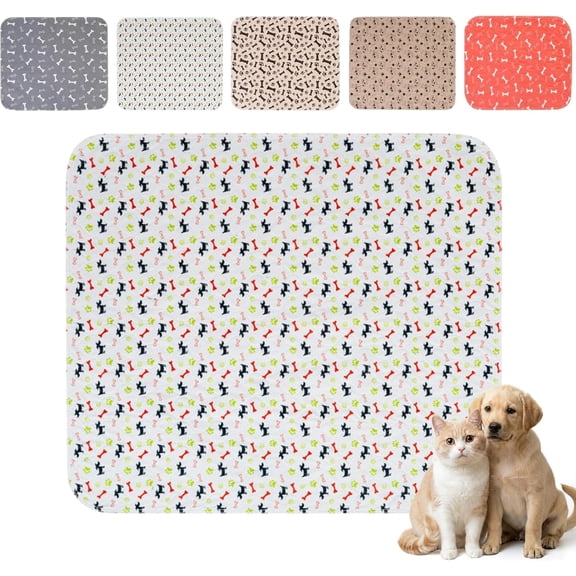 JJEAN-Puppy Pads with Pheromones,Forever Pad,Washable Pee Pads for Dogs,Reusable Pee Pads for Dogs,Waterproof and Leak-Proof,Non-Slip Base Training Pads Suitable for Home and Dog Crates(White,M)