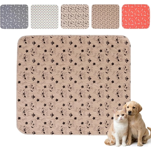 JJEAN-Puppy Pads with Pheromones,Forever Pad,Washable Pee Pads for Dogs,Reusable Pee Pads for Dogs,Waterproof and Leak-Proof,Non-Slip Base Training Pads Suitable for Home and Dog Crates(Brown Puppies