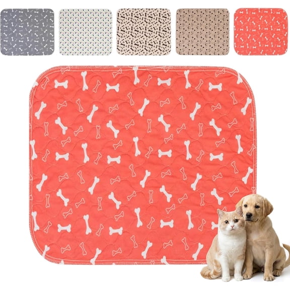 JJEAN-Puppy Pads with Pheromones,Forever Pad,Washable Pee Pads for Dogs,Reusable Pee Pads for Dogs,Waterproof and Leak-Proof, Non-Slip Base Training Pads Suitable for Home(Red,M)