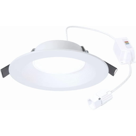 JJEAN-Quicklink 6 Inch Canless Direct Mount Recessed Lighting LED Light for Ceiling and Shower - 1 Pack Add on Fixture - 665 Lumens - 5 Selectable Color Temperatures, 0-10V Commercial Dimming