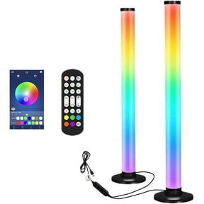 JJEAN-RGB Gaming Light Bars, 2 Pack 16.5 Inch Smart LED Light Bars with Music Sync, APP & Remote Control, 360 TV Backlight, USB Powered Ambient Lighting for PC Monitor Bedroom Gaming Room
