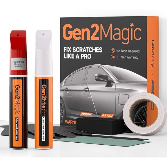 JJEAN-Radiant Red Metallic Touch Up Paint Pen Kit for Honda [Clear Coat Included], R-569M Color Match for Scratches, Rock Chips, Bumper Dings, Easy Scratch Repair & Rust Remover for Honda Owners