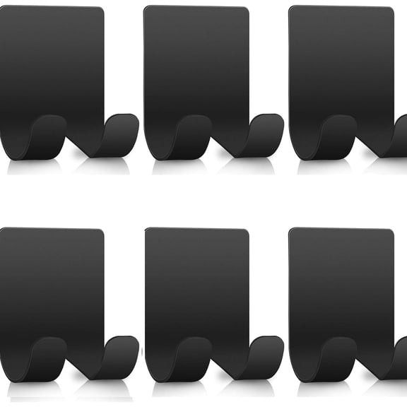 JJEAN-Razor Holder Shaver Hook Hanger Stand for Shower (6 Pack) Self Adhesive Stainless Steel Heavy Duty Utility Storage, Bathroom Kitchen Organizer for Plug Robe Towel Loofah Bathrobe Coat