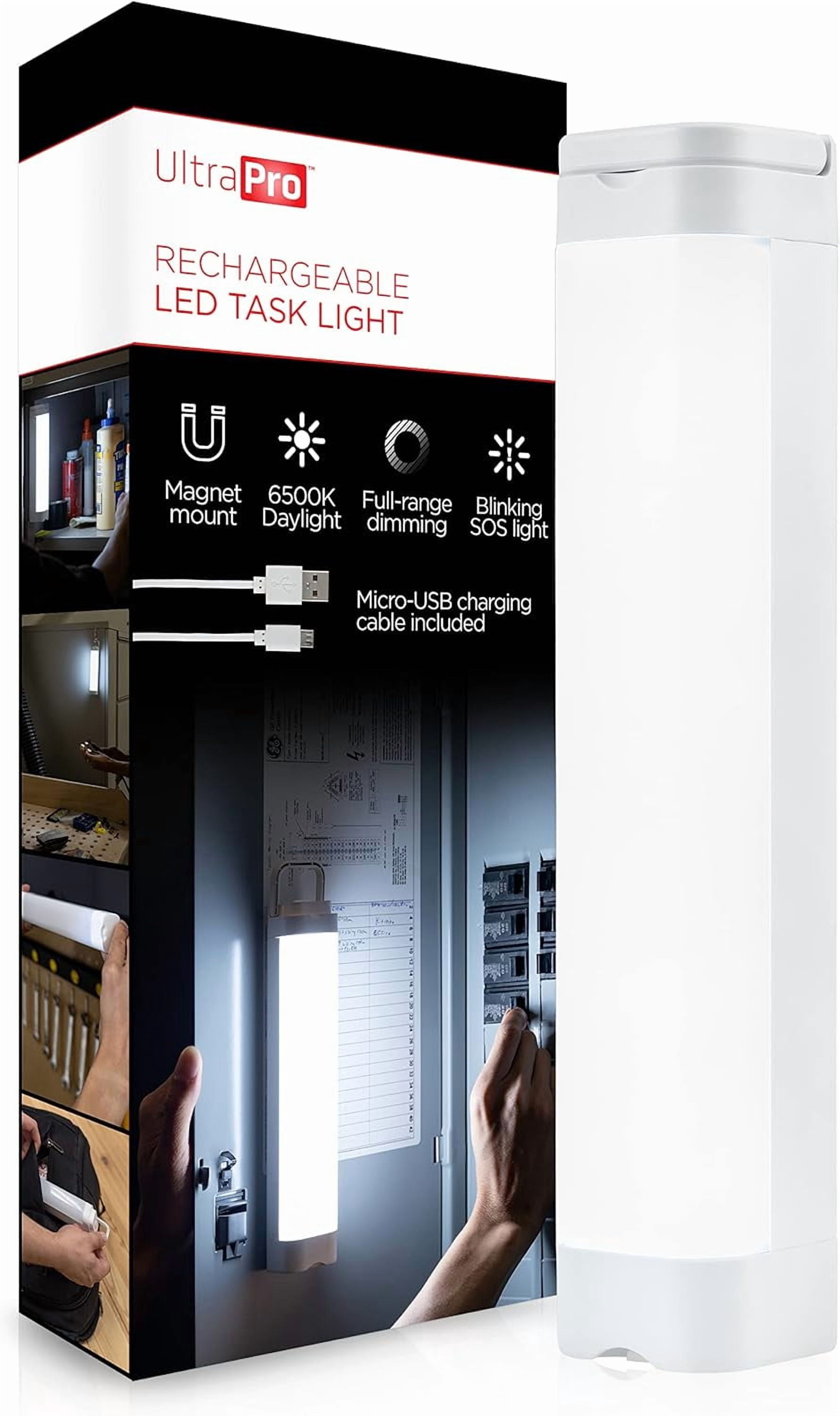 JJEAN-Rechargeable Magnetic Task Light, 300 Lumens, Under Cabinet Lighting, Battery Operated Lights, Dimmable, Closet Light, Wireless, Portable Light, Perfect for Garage, Camping and More, 68572