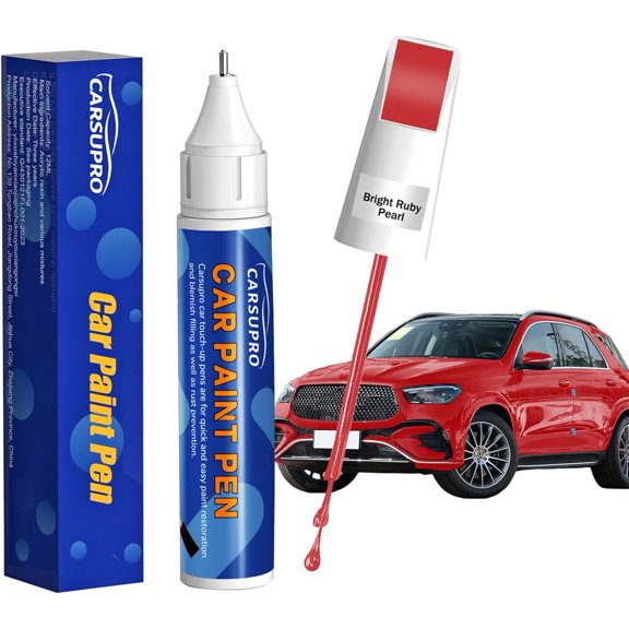 JJEAN-Red Touch Up Paint for Cars,Car Paint Touch Up Pen for Deep Scratches,Car Scratch Repair Pen Auto Scratch Remover for Easy to Use and Fix(Bright Ruby Pearl)