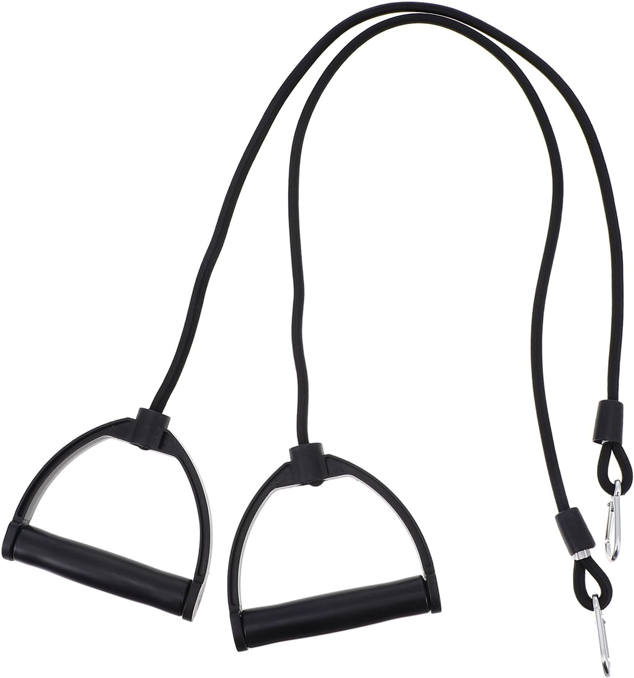 JJEAN-Resistance Bands: 1 Pair Stepper Resistance Band Fitness Exercise Bands with Handles Fitness Bands Pull Ropes Exercising Bands Resistance Bands for Workout Strength Training at Home, Black