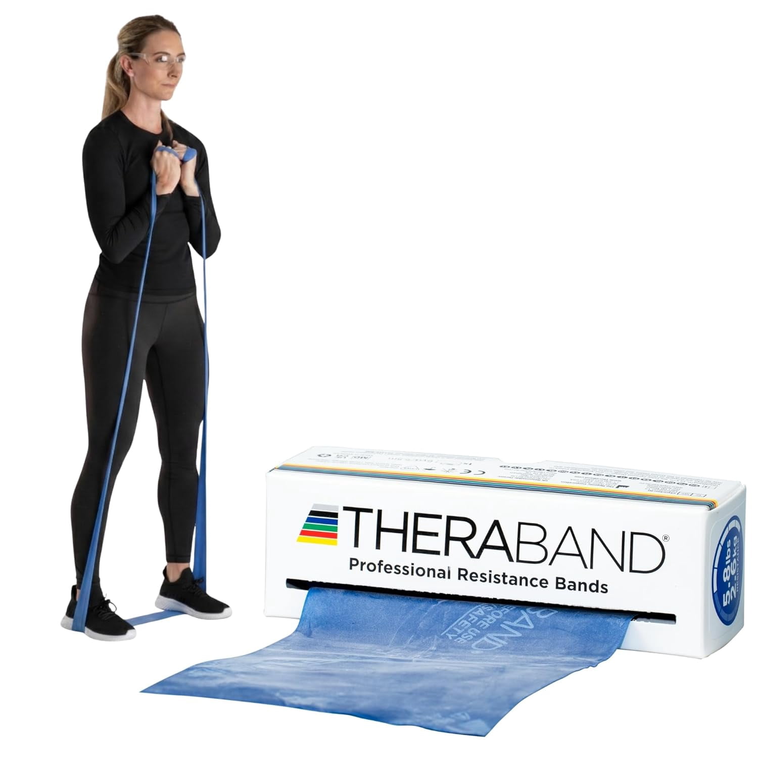 JJEAN-Resistance Bands, 6 Yard Roll Professional Latex Elastic Band For Upper & Lower Body, Core Exercise, Physical Therapy, Pilates, Home Workouts, Rehab, Blue, Extra Heavy, Intermediate Level 2