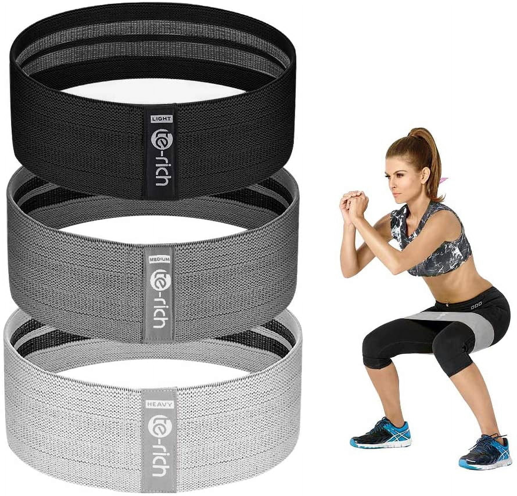 JJEAN-Resistance Bands, Fabric Workout Bands for Women & Men, Cloth Booty Resistance Loop Bands, Thick Squat Bands for Butt/Legs/Thigh/Hip/Glute Excersing