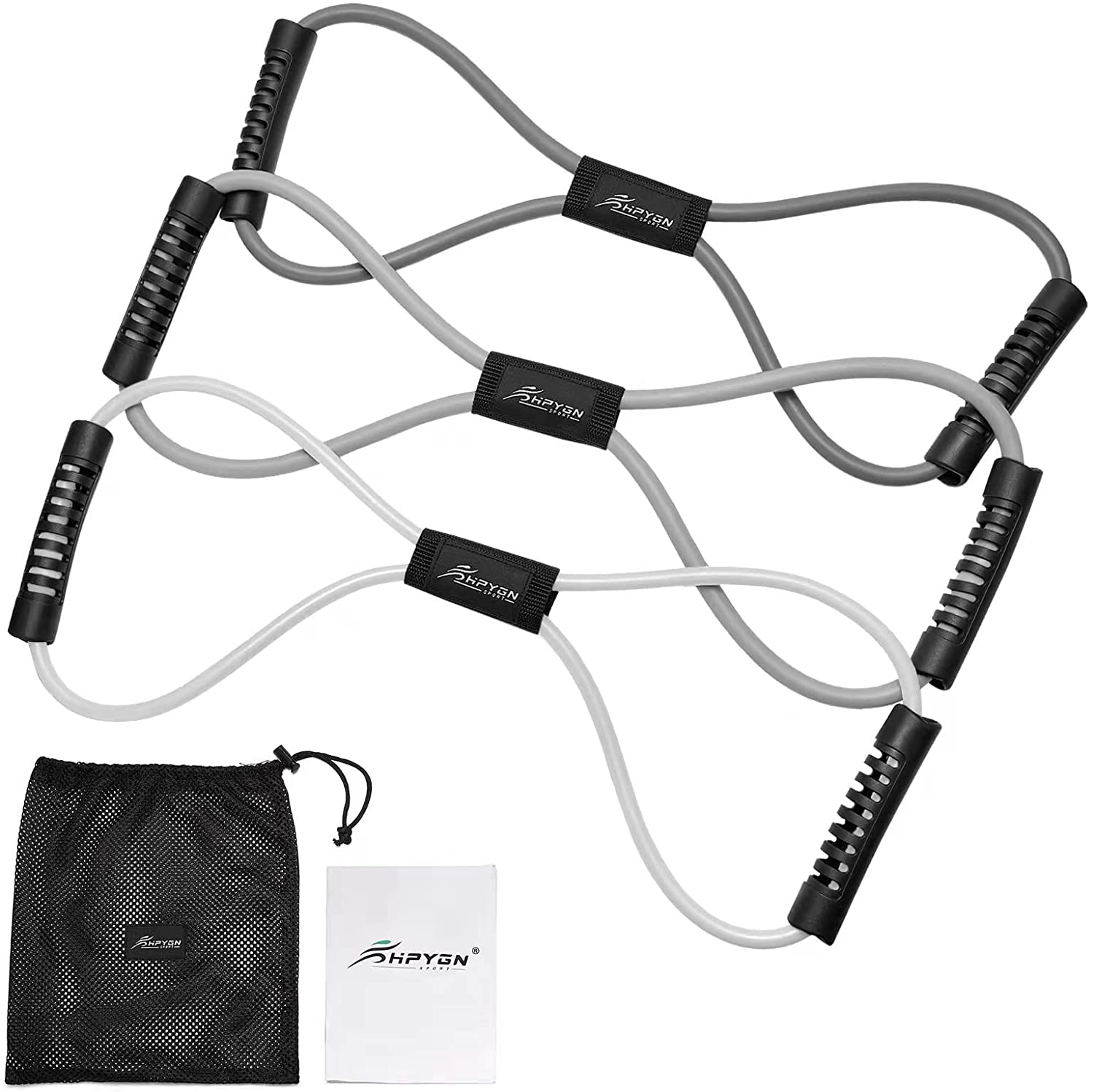 JJEAN-Resistance Bands, Figure 8 Exercise Bands for Women Men, 8 Shaped Resistance Bands for Arms, Chest Expander, Yoga Gym Fitness Pulling Rope 8 Word Elastic for Exercise Muscle Training Tubing
