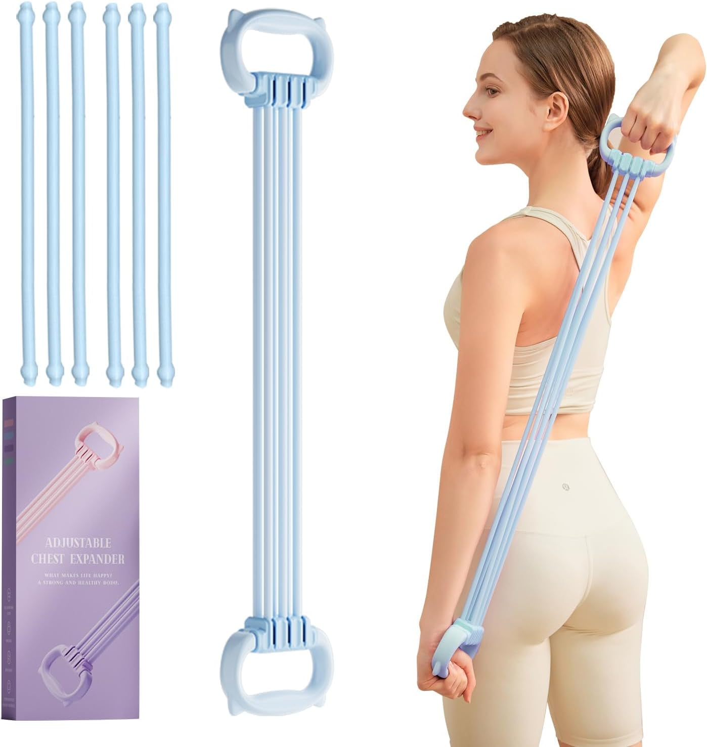 JJEAN-Resistance Bands with Handles, Single Resistance Bands, Exercise Bands with Comfortable Handles, Resistance Training, Physical Therapy, Home Workouts, Fitness, Pilates
