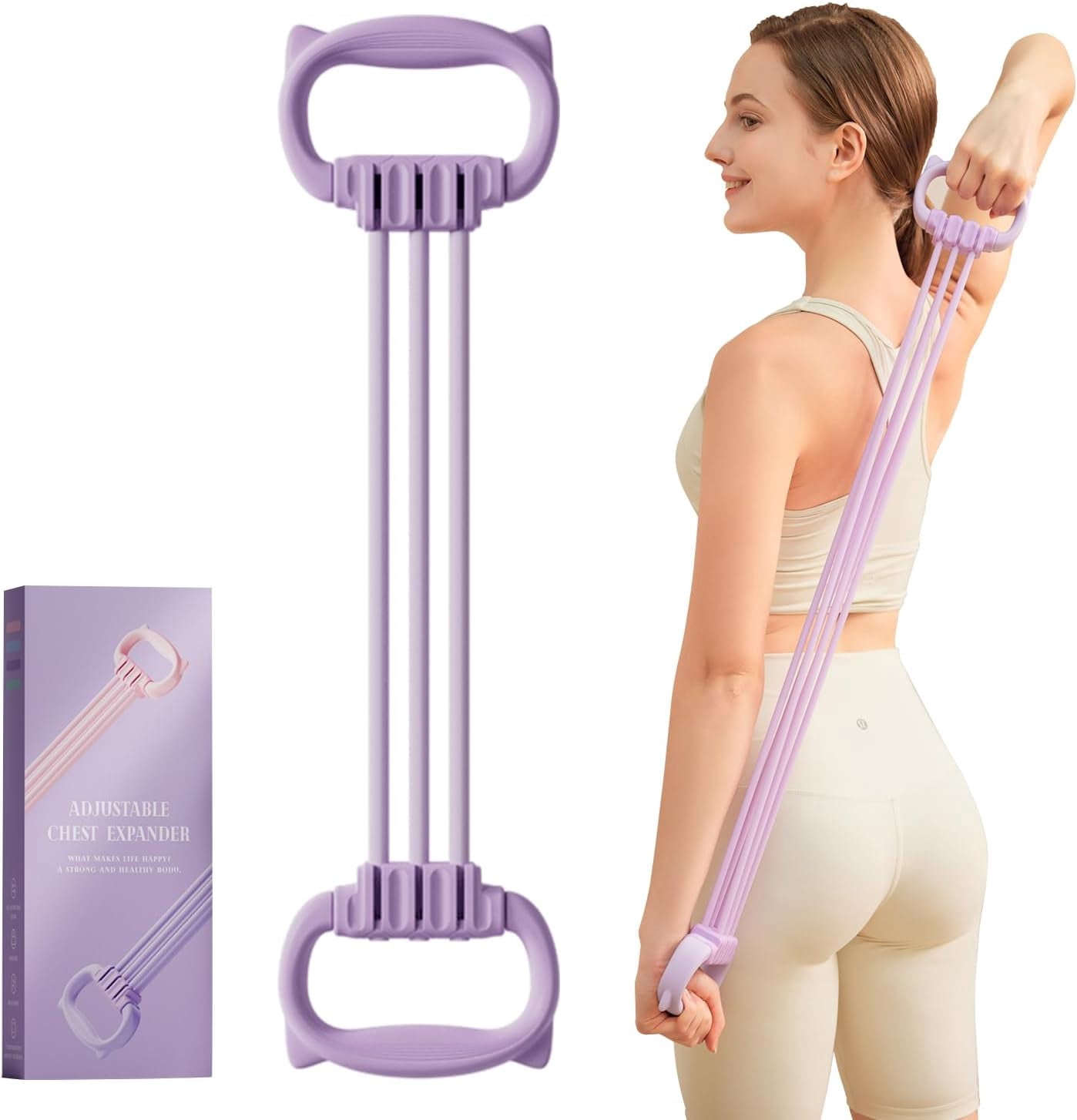JJEAN-Resistance Bands with Handles, Single Resistance Bands, Exercise Bands with Comfortable Handles, Resistance Training, Physical Therapy, Home Workouts, Fitness, Pilates