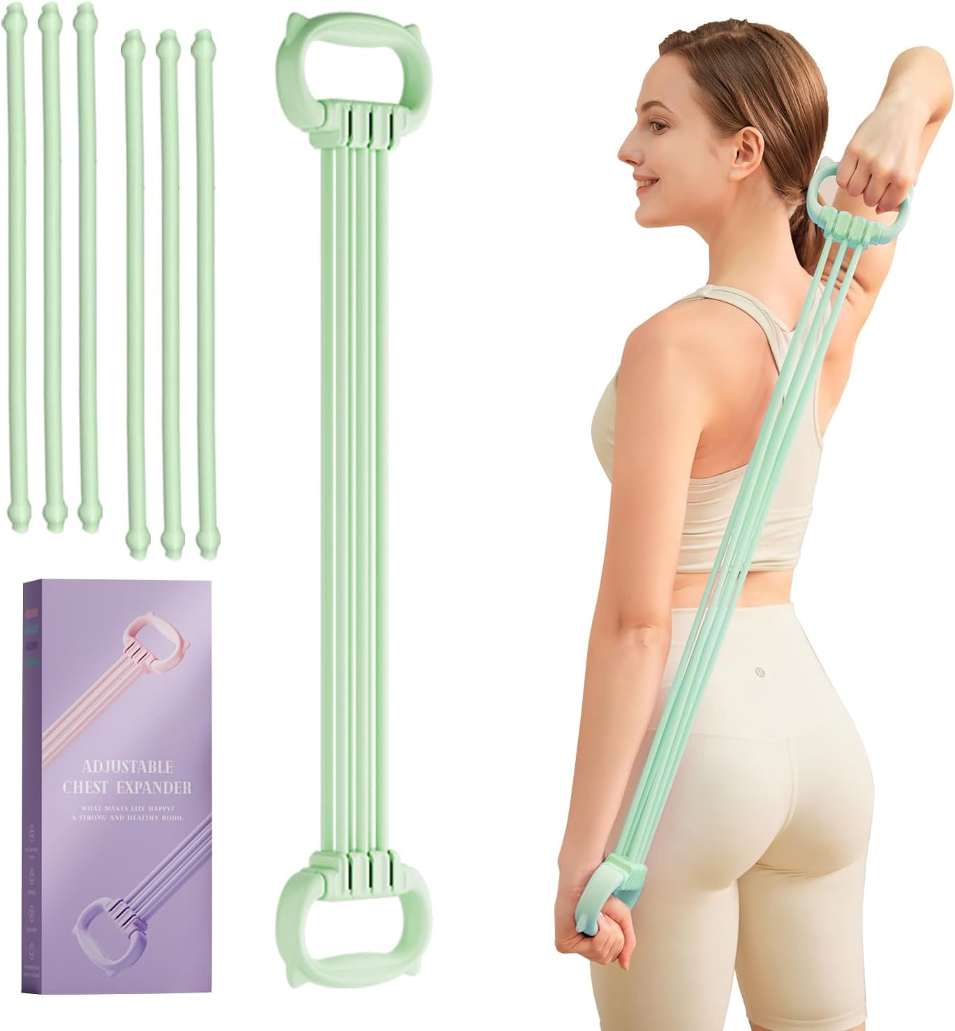 JJEAN-Resistance Bands with Handles, Single Resistance Bands, Exercise Bands with Comfortable Handles, Resistance Training, Physical Therapy, Home Workouts, Fitness, Pilates