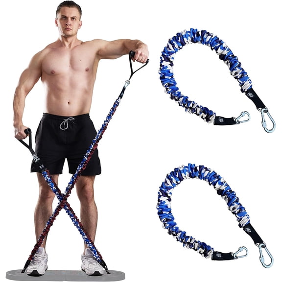 JJEAN-Resistance Bands for Portable Gym,Push Up Board and Pilates Bar Replacement Backup Exercise Band. Safety Cloth Cover,Squat Workout,Strength Training Fitness Accessories