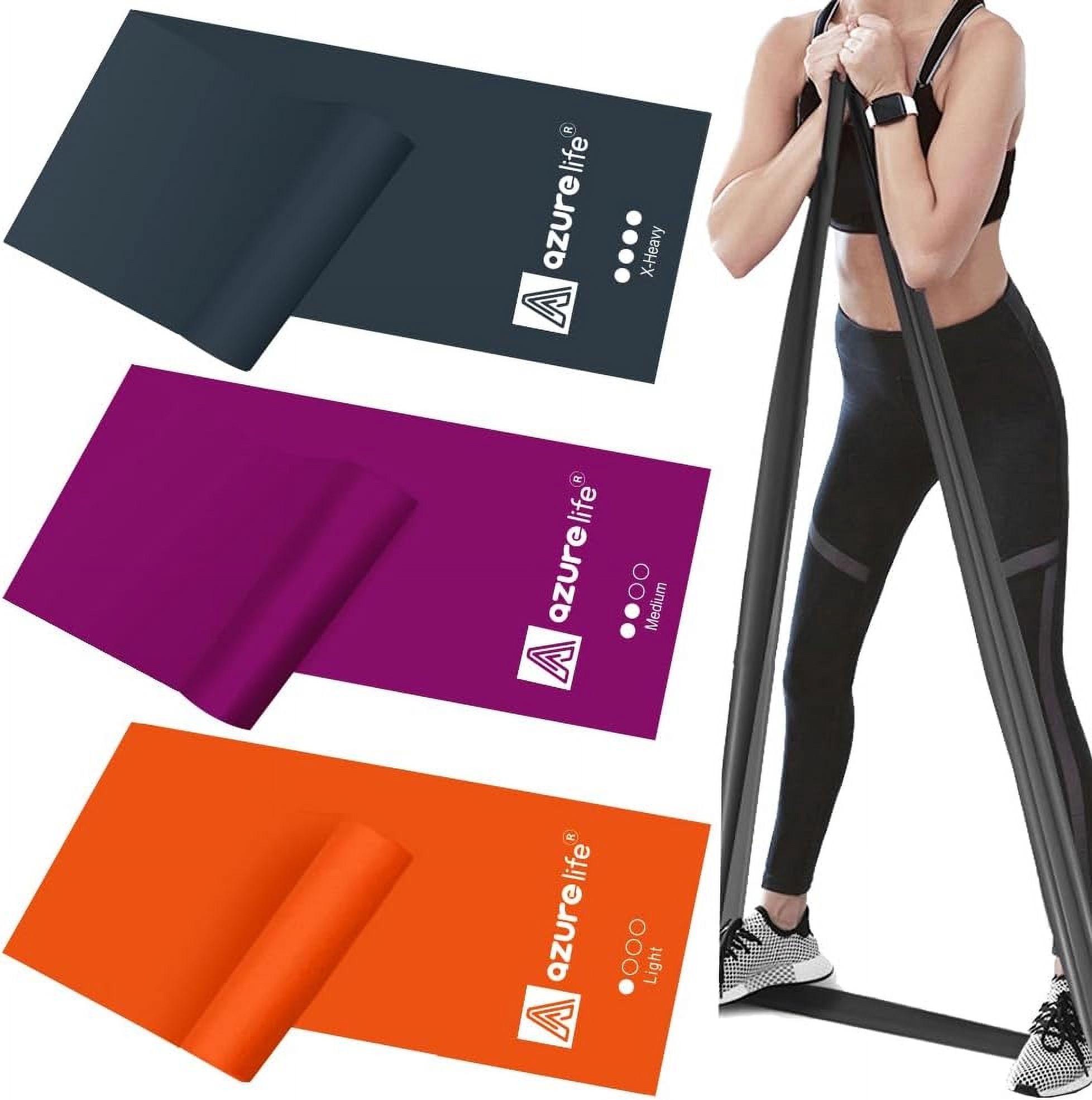 JJEAN-Resistance Bands,Professional Long Non-Latex Elastic Stretch Bands,Exercise Bands for Physical Therapy, Yoga, Pilates, Rehab, at-Home or The Gym Workouts, Strength Training