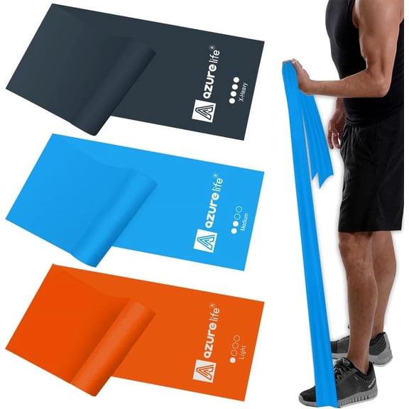 JJEAN-Resistance Bands,Professional Long Non-Latex Elastic Stretch Bands,Exercise Bands for Physical Therapy, Yoga, Pilates, Rehab, at-Home or The Gym Workouts, Strength Training