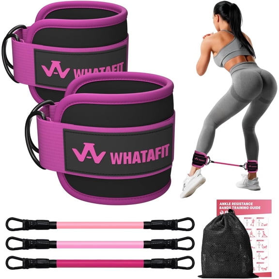 JJEAN-Resistance Bands Set with Handles - Exercise Bands Home Gym Strength Training Equipment, Includes Door Anchor & Ankle Straps for Full Body Workout Bands, Physical Therapy