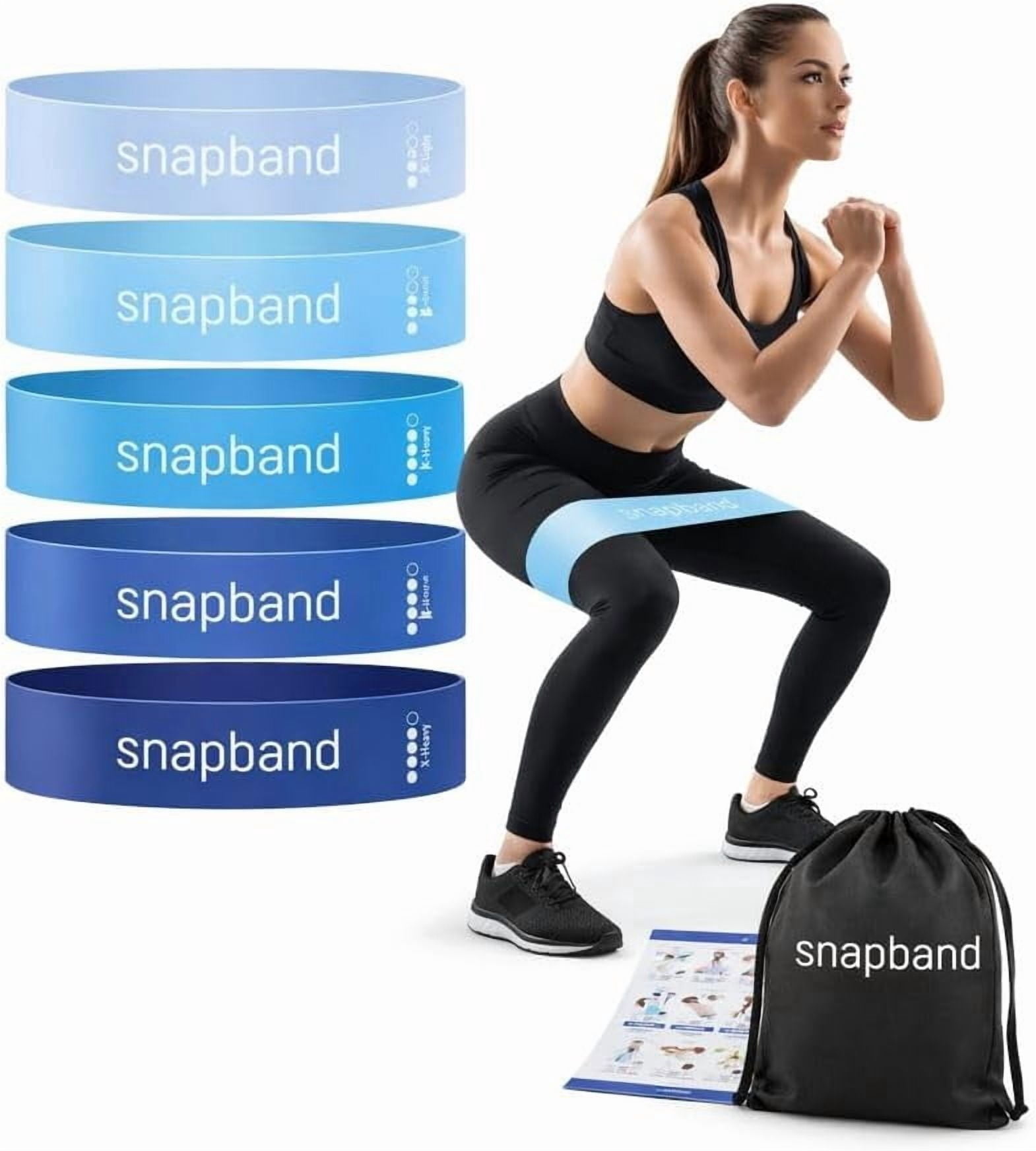 JJEAN-Resistance Bands Set for Physical Therapy & Strength Training – 5 Levels (Extra Light to Extra Heavy), Non-Slip Exercise Bands for Rehab, Glutes, Legs & Warmups – Includes Carry Bag