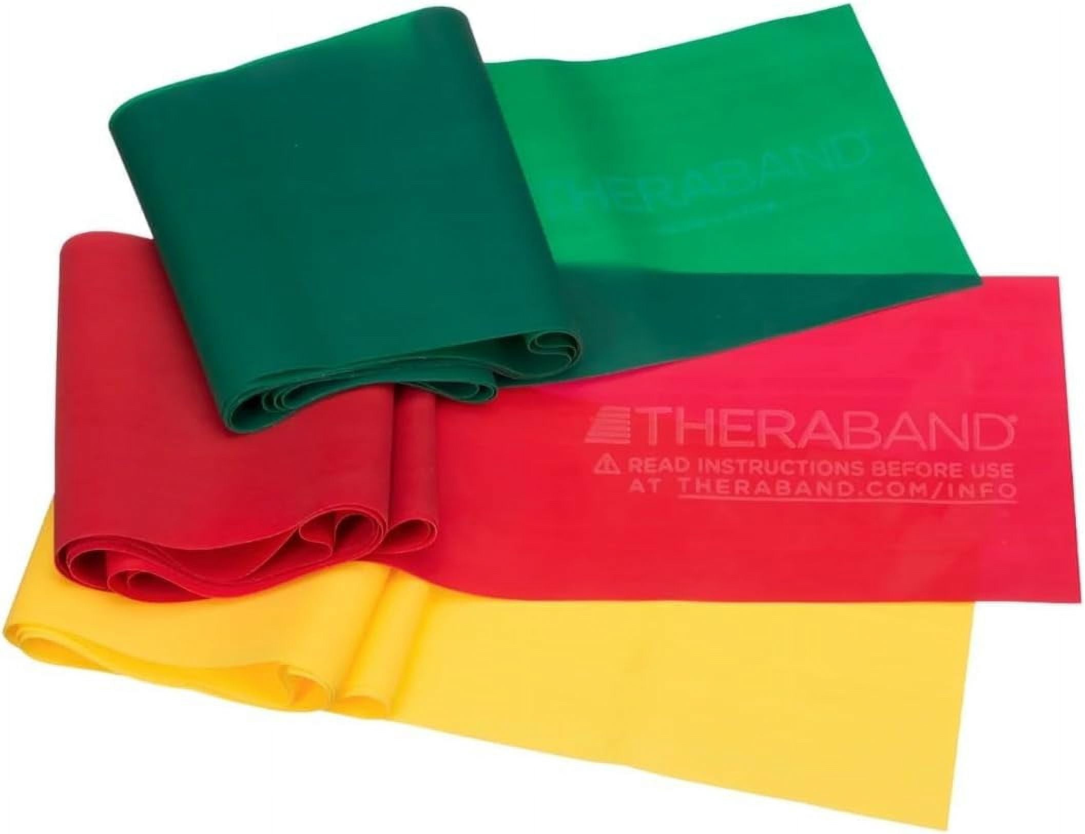 JJEAN-Resistance Bands Set, Professional Non-Latex Elastic Band For Upper & Lower Body Exercise, Strength Training without Weights, Physical Therapy, Pilates, Rehab, Yellow & Red & Green, Beginner