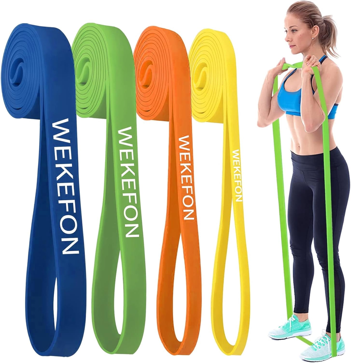 JJEAN-Resistance Bands Set, Pull Up Assist Bands - Stretch Resistance Band - Mobility Band Powerlifting Exercise Bands for Resistance Training, Physical Therapy, Home Workouts