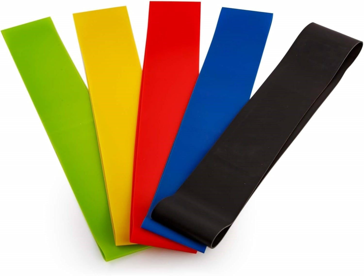 JJEAN-Resistance Bands for Women and Men - 5 Levels Elastic Bands for Exercise for Legs, Glutes, Ankles, Arms, Core, and Back Muscles. Yoga band- gym bands