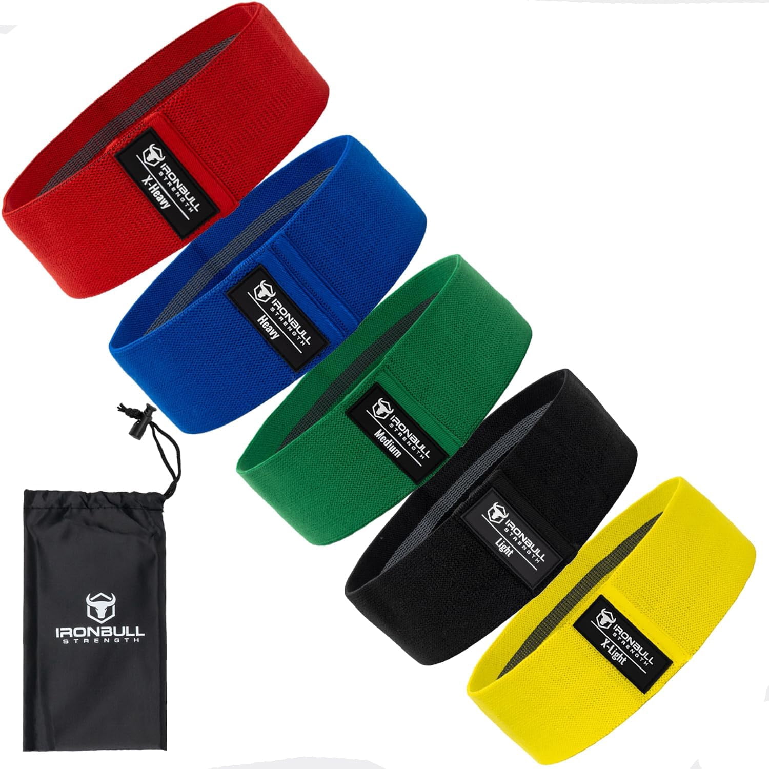 JJEAN-Resistance Bands for Working Out (Set of 5) – Elastic Bands for Exercise & Physical Therapy – Loop Resistance Bands for Glutes, Home Workouts, Yoga, Pilates, Stretching & Legs