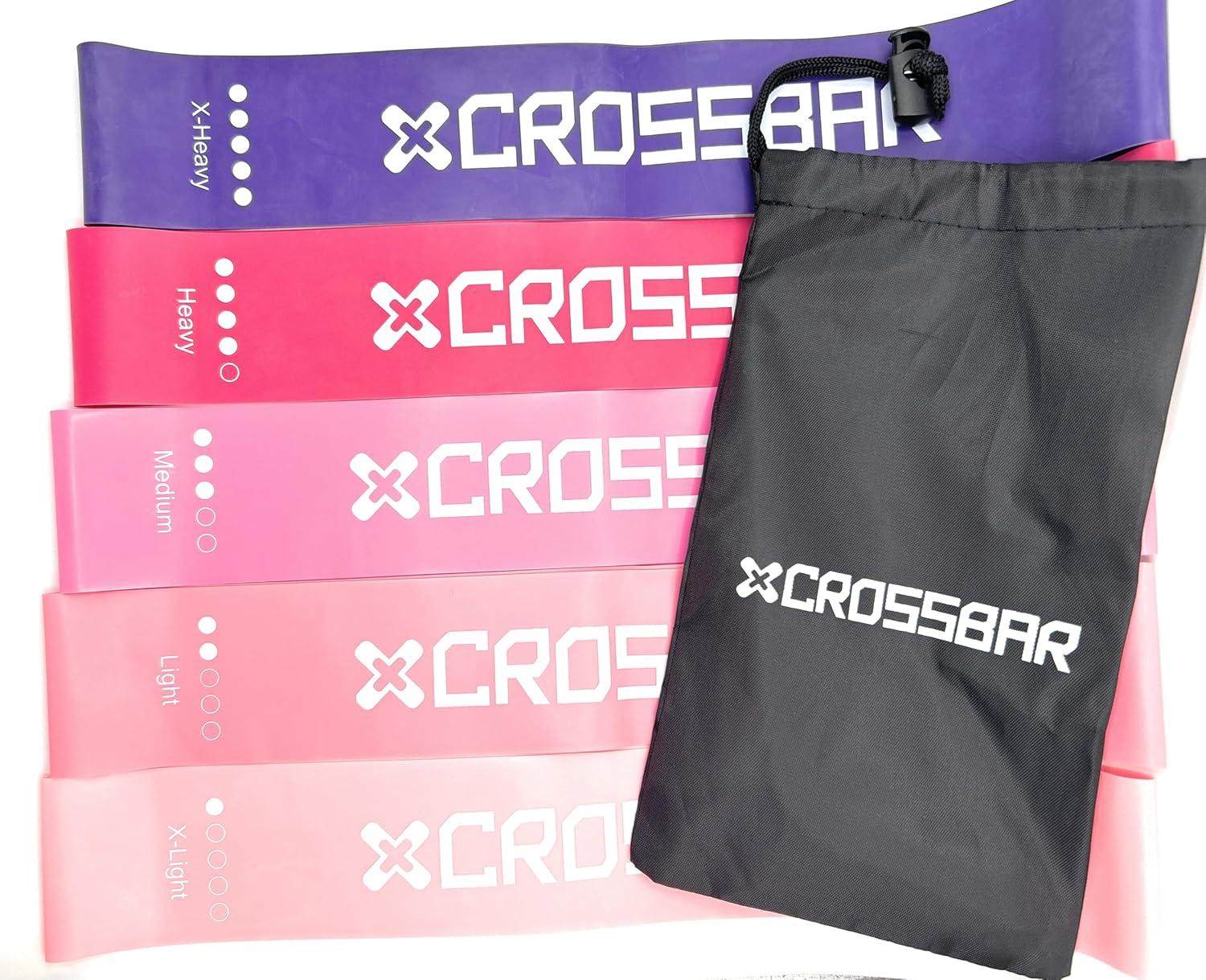 JJEAN-Resistance Loop Bands for Working Out – 5 Levels Elastic Exercise Bands for Fitness, Yoga, Pilates, Physical Therapy & Home Workouts