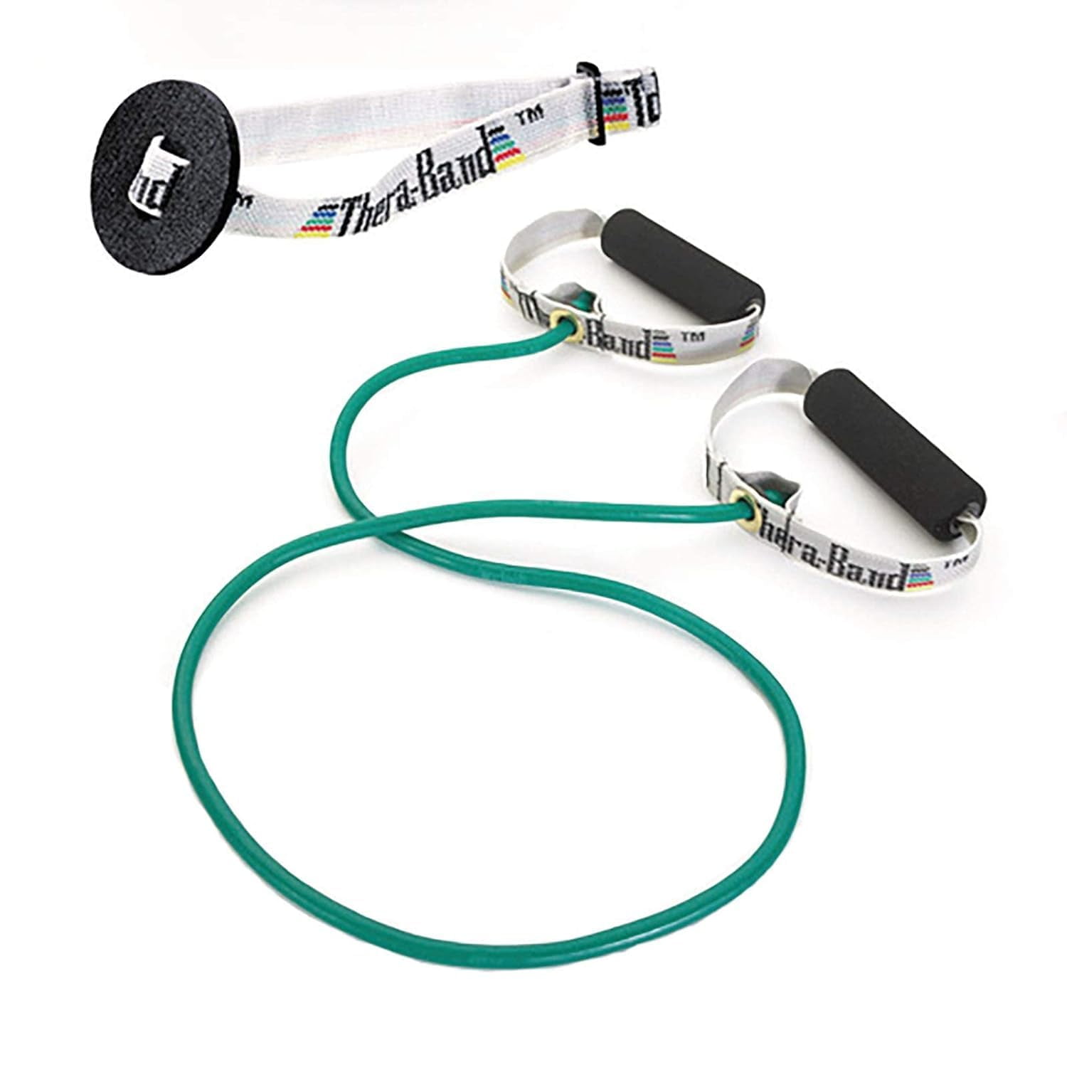 JJEAN-Resistance Tubing with Soft Handles, Green, Heavy Level, 48" Latex Stretch Resistance Bands for Exercise, Professional Workout Bands for Upper & Lower Body, Color-Coded Levels