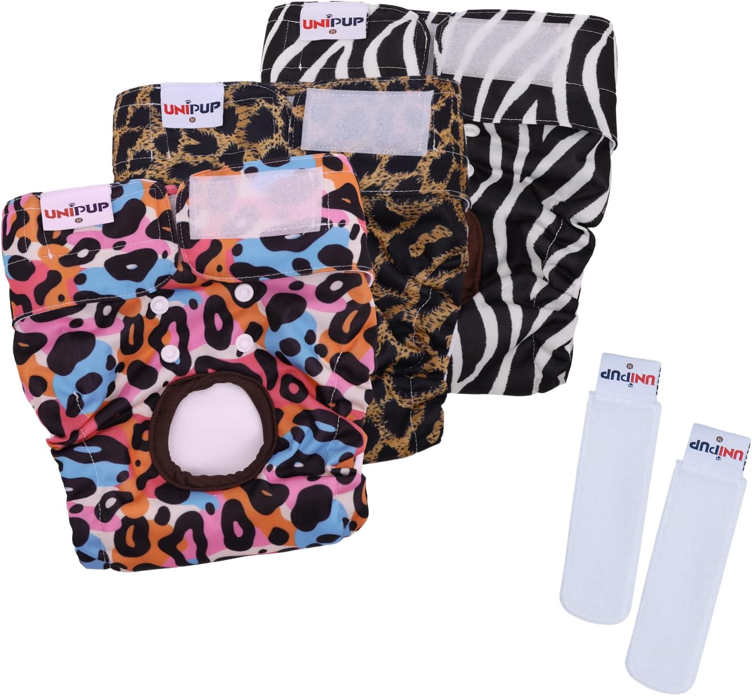 JJEAN-Reusable Female Dog Diapers Period Panties Washable Puppy Pee Pads with Adjustable Strap for Medium Dogs in Heat and Incontinence