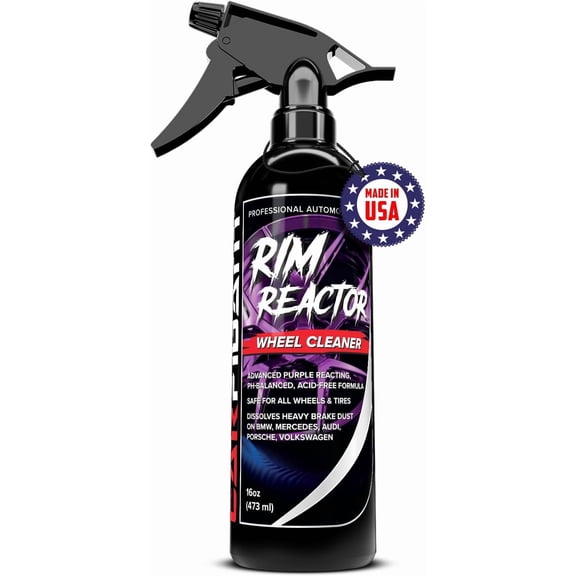 JJEAN-Rim Reactor Wheel & Rim Cleaner Spray Removes Brake Dust & Grime - Thick Gel, Dilutable - pH Neutral, Non-Acidic Tire Cleaner - Safe for Chrome, Black, Painted & Alloy Wheels - 16 fl oz