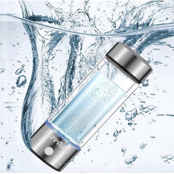 JJEAN-SAPPHIRE Hydrogen Water Bottle, 2025 Advanced 5th Generation SPE & PEM Technology, Portable & Rechargeable Hydrogen Water Bottle Generator, Chlorine & Ozone-Free, Stainless Steel 14oz