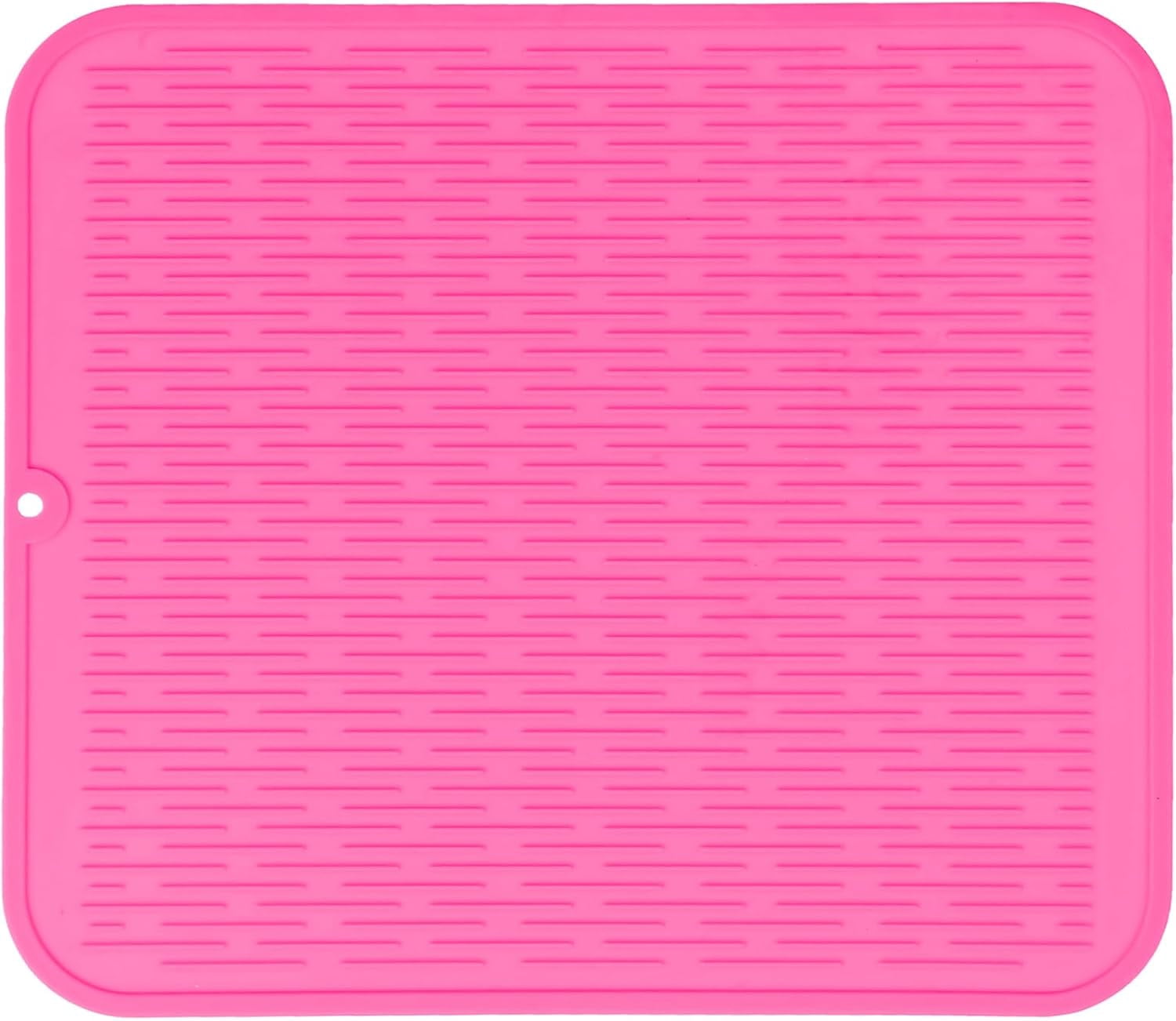 JJEAN-Silicone Dish Drying Mat for Multiple Usage,Easy clean,Eco-friendly,Heat-resistant Silicone Mat for Kitchen Counter or Sink,Refrigerator or Drawer Liner Rose XL 18 inches x 16 inches