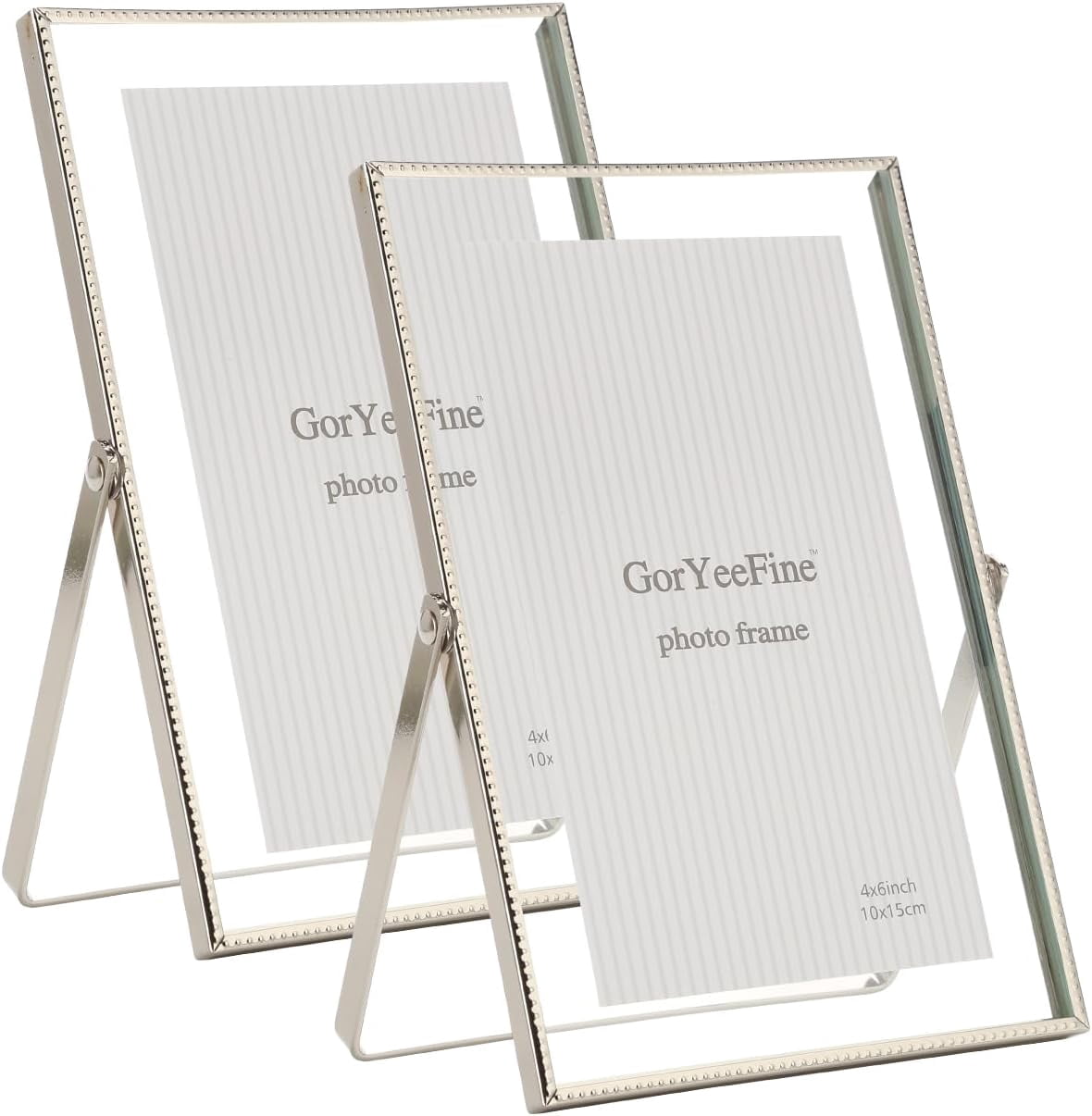 JJEAN-Silver 4x 6'' Floating Frame Set of 2, For Photo Sizes (2x3'', 3 ...
