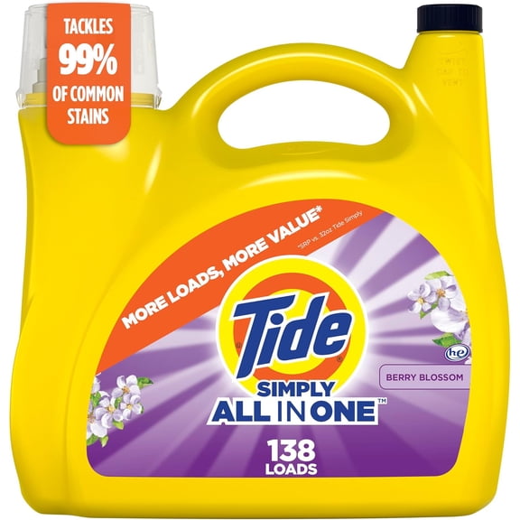 JJEAN-Simply Clean & Fresh Liquid Laundry Detergent, Berry Blossom Scent, 138 Loads, 182 fl oz