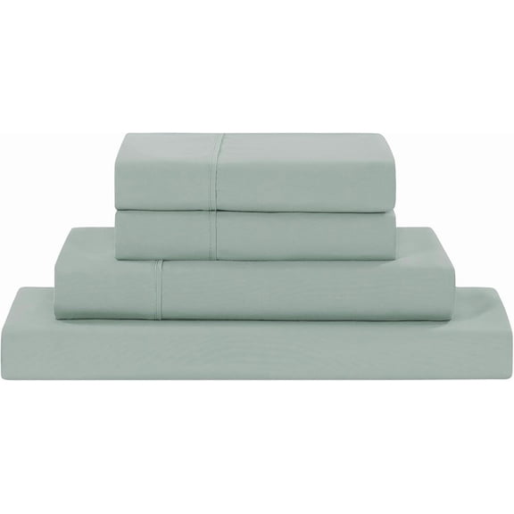 JJEAN-Soft Microfiber Solid Sheets - Luxurious Microfiber Bed Sheets - Includes Flat Sheet, Fitted Sheet with Deep Pockets, & Pillowcases Smoke Twin