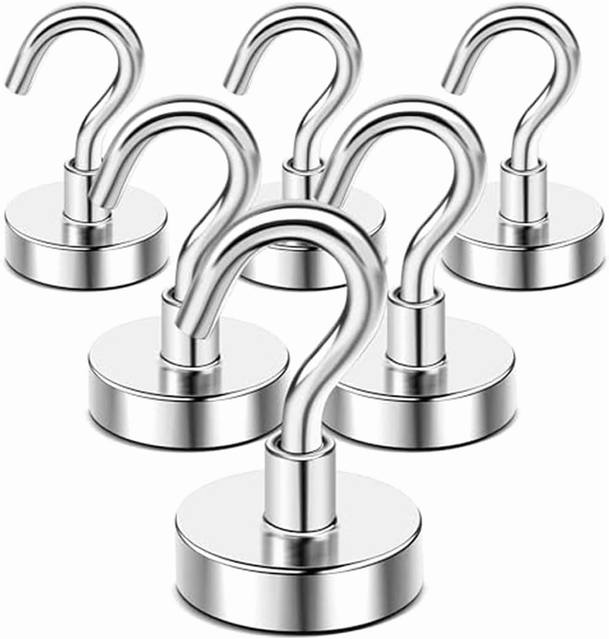 JJEAN-Strong Neodymium Magnetic Hooks, 170 Lbs 2026 Heavy Duty Rare Earth Magnets with Hook, Strong Corrosion Protection Facilitate Hook 6 Packs