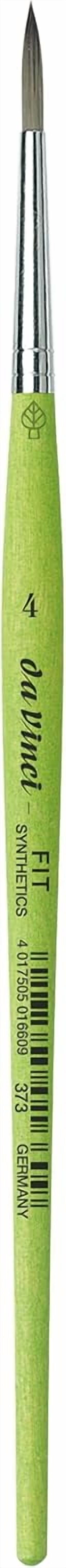 JJEAN-Student Series 373 Fit for School and Hobby Paint Brush, Round Elastic Synthetic with Green Matte Handle, Size 4
